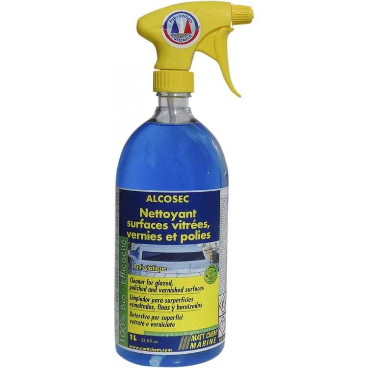 Alcosec, nettoyant anti-statique sp�cial surface vitr�e - 1 litre - Matt Chem